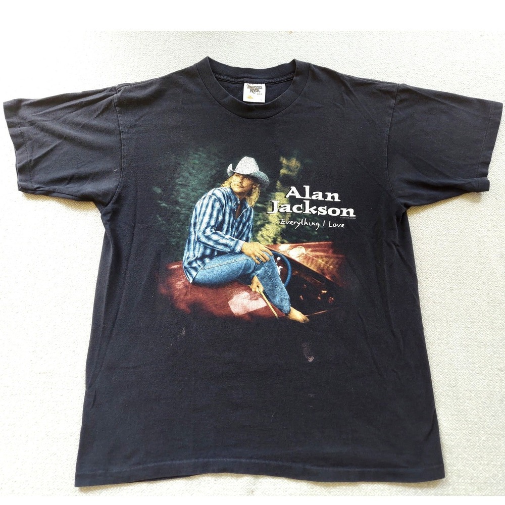 Tennessee River T-Shirt Mens L Black Alan Jackson Everything I Love Vintage 1996